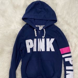 PINK navy blue sweater
